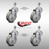 Service Caster 4 Inch SS Gray Polyurethane Wheel Swivel ½ Inch Threaded Stem Caster Set SCC SCC-SSTS20S414-PPUB-121315-4